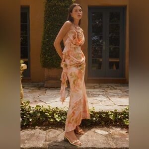 Floral Maxi Dress with Ruffle Details